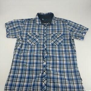 Kuhl Mens Plaid Short Sleeve Button Down Shirt Casual Outdoor Travel‎